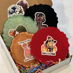 ✨ Crystal-Edge Epoxy Coasters – Handcrafted 4-Pack | Local Artist