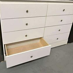8 Drawer White With Rails 