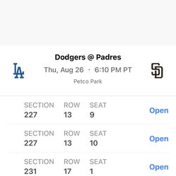 Thursday Sweater Giveaway OnePair Left Of Tickets Available Aisle San Diego Padres And LA Los Angeles Dodgers