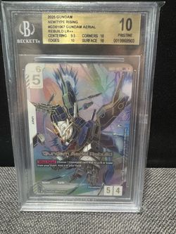Bandai Gundam Card Game Gundam Aerial Rebuild LR++ GD01 #067 BGS 10 Foil