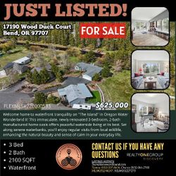 
🏡 For Sale: 3 Bed, 2 Bath Renovated Waterfront Home – Bend, OR
