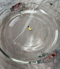Floral Glass/Crystal Serving Platter