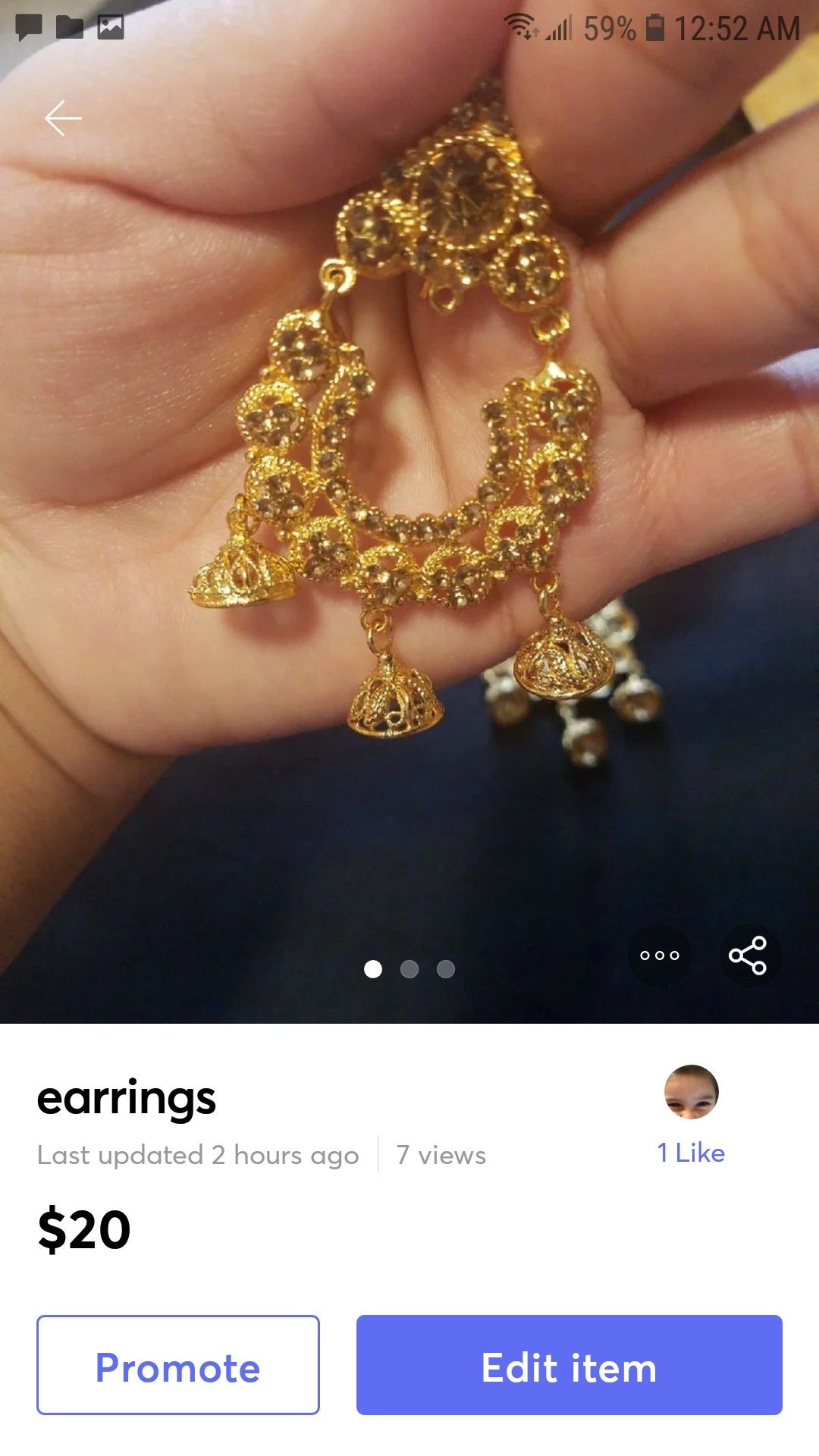 Golden ear rings