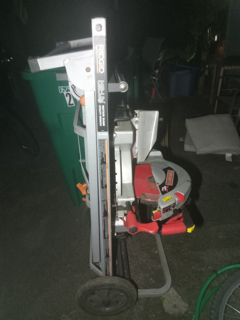 Craftsman duo laser track Chop Saw On Rigid Meter Saw Utility Vehicle MINT CONDITION 