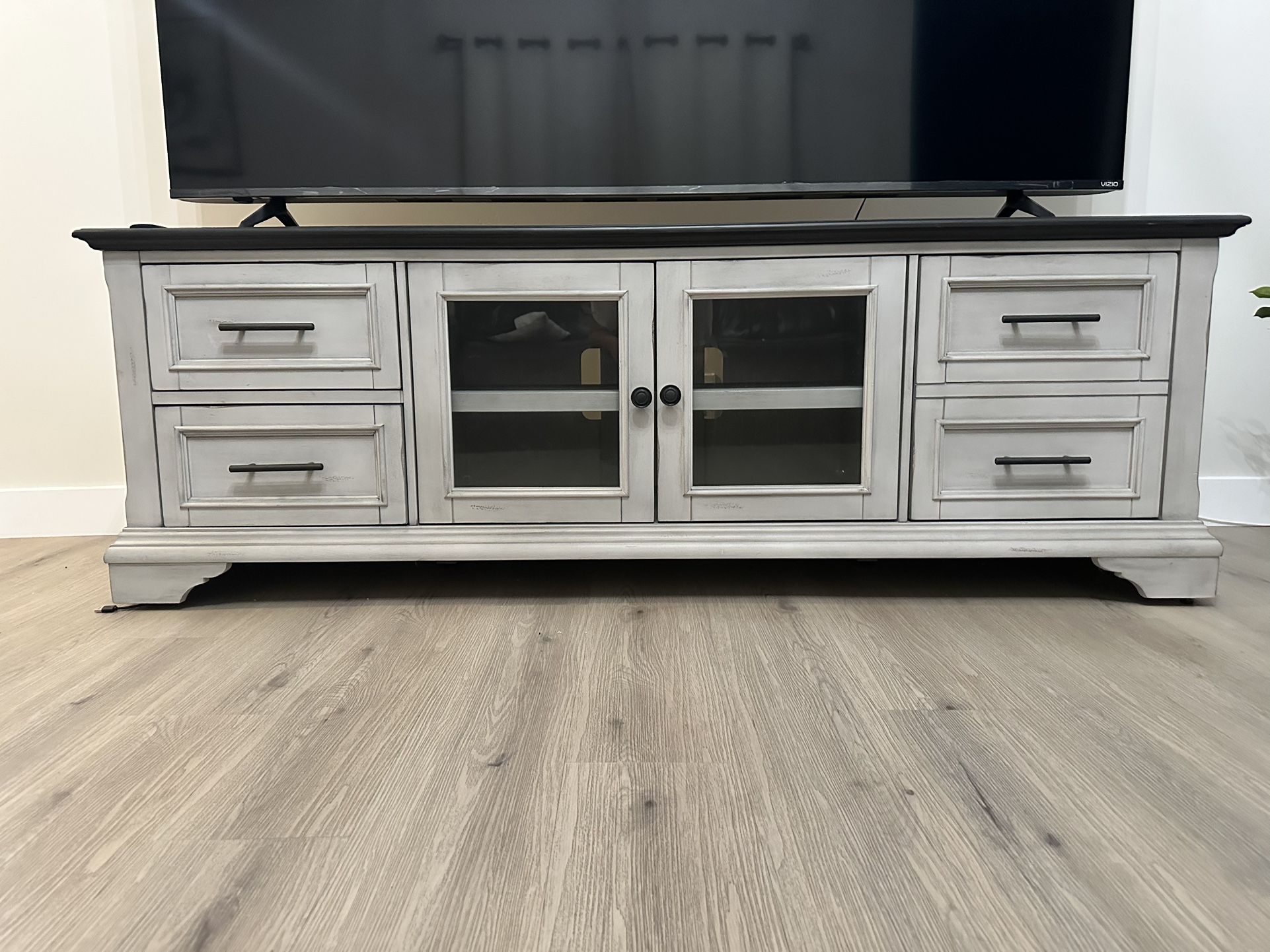 Tv Stand & Artificial Plant