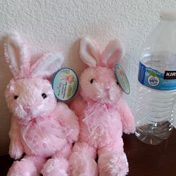 New Two Vintage Bunnies  Stuffed Animal 