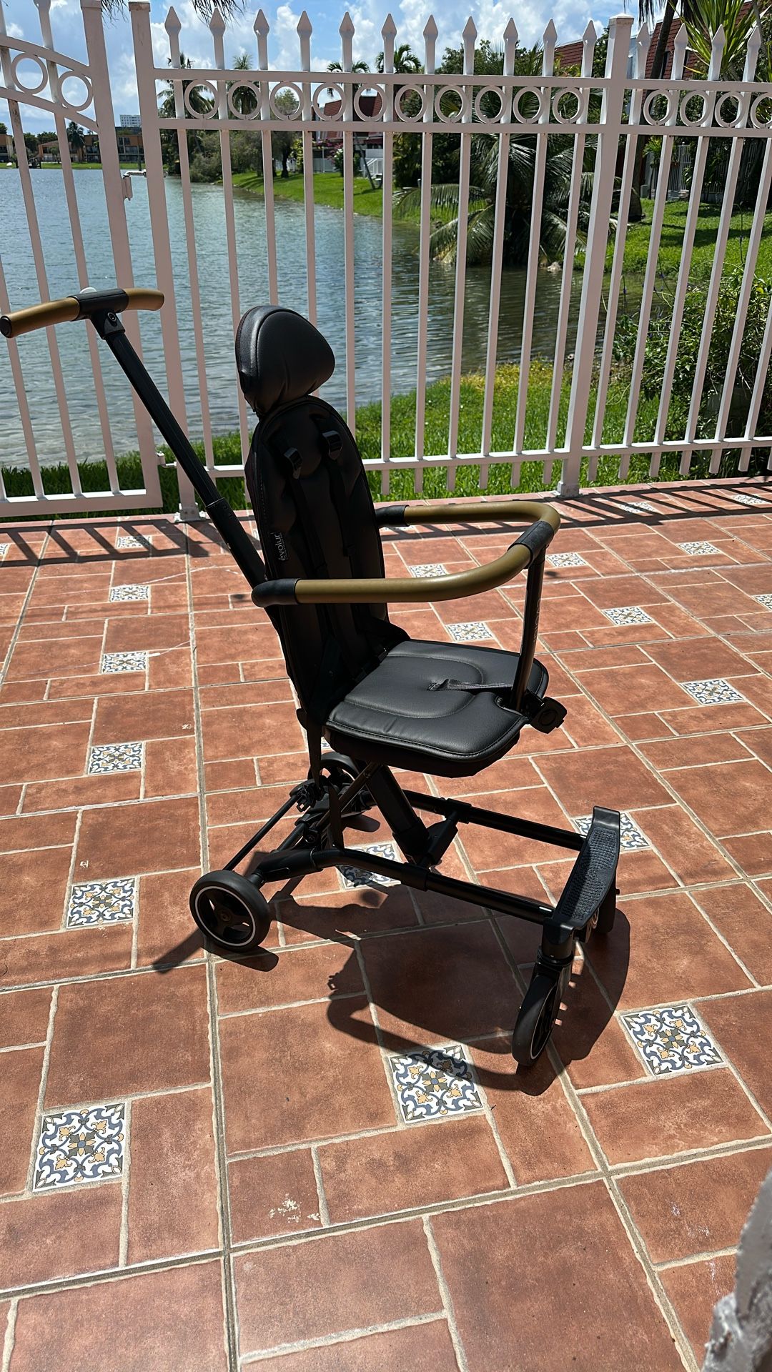 Evolur Cruise Rider Stroller with Canopy, Lightweight Umbrella Stroller with Compact Fold, Easy to Carry Travel Stroller - Noir Black