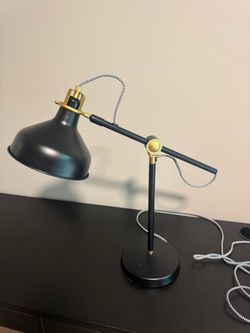 Adjustable Metal Desk Lamp Black and Gold