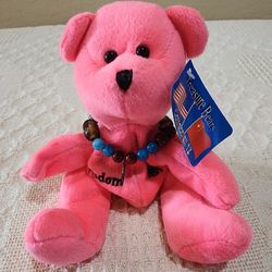 RARE Treasure Bears Pink WISDOM Asian Influence K&K Games Beanie Plush Bear