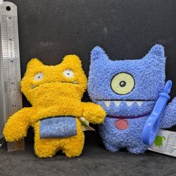 Little Ugly Orange Wage & Blue Dog UGLYDOLL Dog Monster Mini Plush Lot