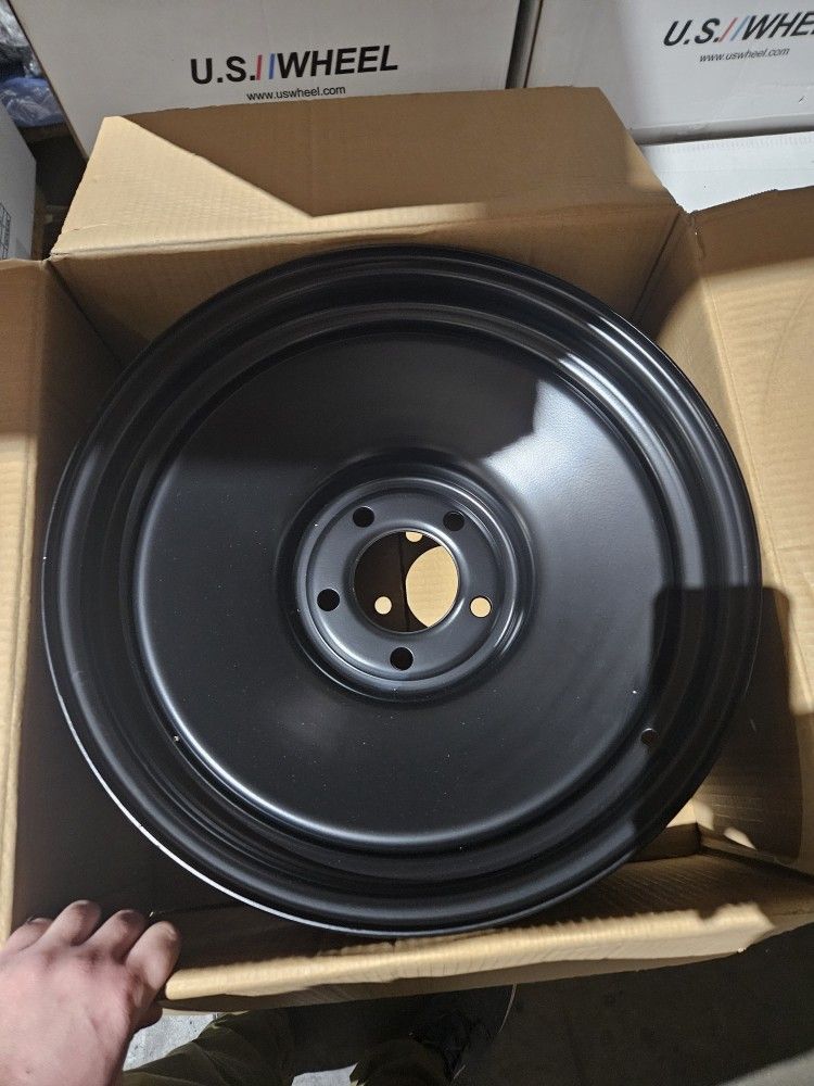Set Of 4 Matte Black Steel Rat Rod Wheels Rims 17x8 5x5 Bolt Pattern ...