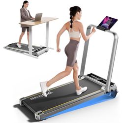 Walking Pad with Handles, Walking Pad Treadmill with Incline, 3 in 1 Foldable Treadmills for Home Office, Portable Under Desk Compact Design