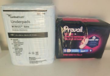 Prevail Daily Pads + Cardinal Health Underpads – New Sealed
