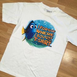 Vintage Disney Finding Nemo White Dory I Forgot Where I Got This Tee Shirt Small 2000s