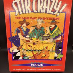 Stir Crazy Mexican dinner party Game for 6-12 Players 1996 - Open Box