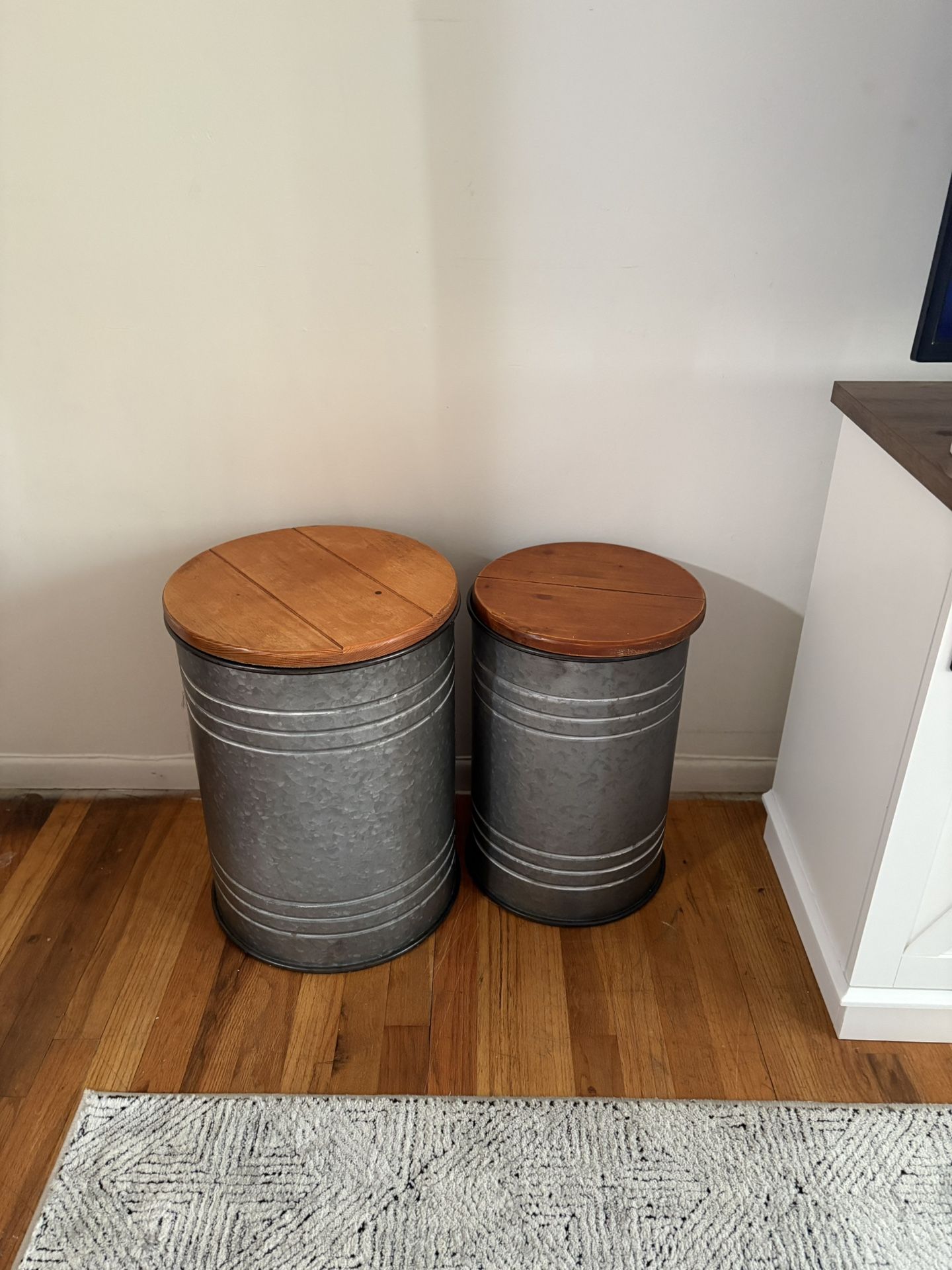 Metal Barrel Ottoman