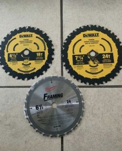 Circular Blades For Saw 6 1/2 And 7 1/4 Size NEW $10 EACH 