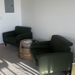 Green couches / armchairs for sale 150 each