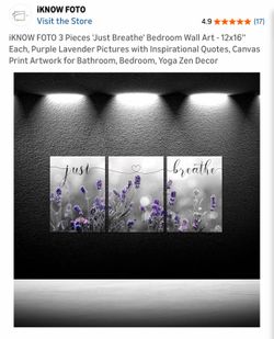 Canvas wall decor..Just Breath..