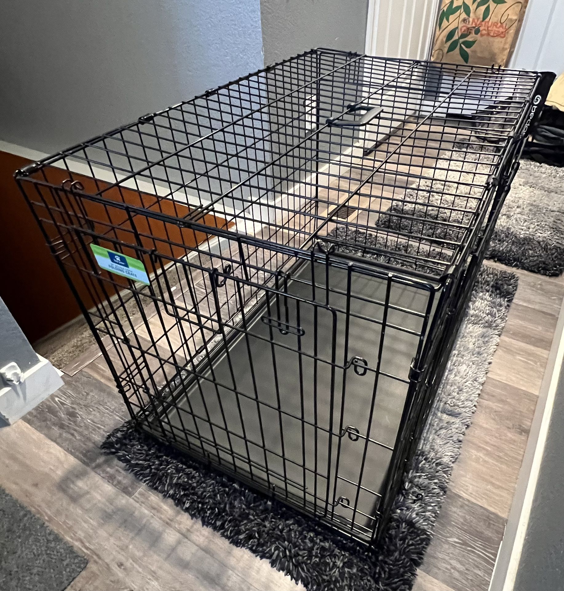 Top Paw 36" Double Door Folding Wire Dog Crate with Divider Panel