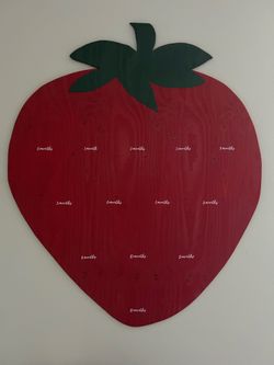 Strawberry wooden picture board for birthday