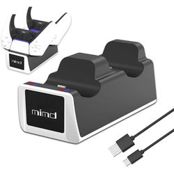 PS5 Controller Dual Charger Station,PS5 Charging Station PS5 Controller Charger with Fast Charging AC Adapter,Playstation5 Charger Dual USB Type C Sta
