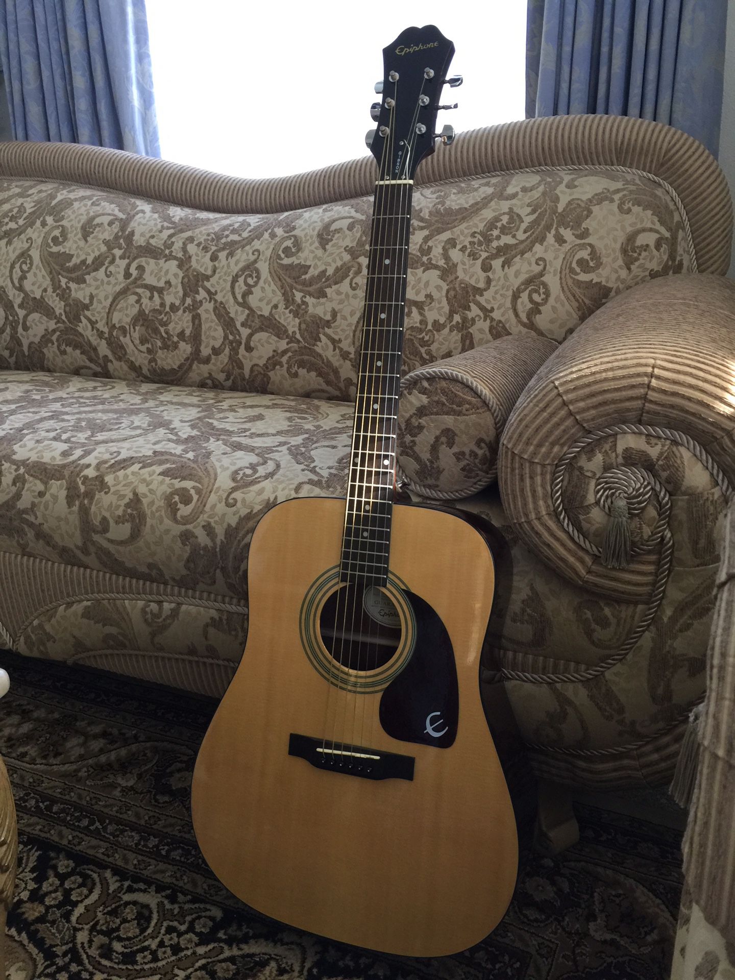Epiphone (Gibson) Acoustic Guitar, Model: PR-150NA, Serial Number: EA03115639 || Dreadnought style • Spruce top • Mahogany back and sides • Mahogany