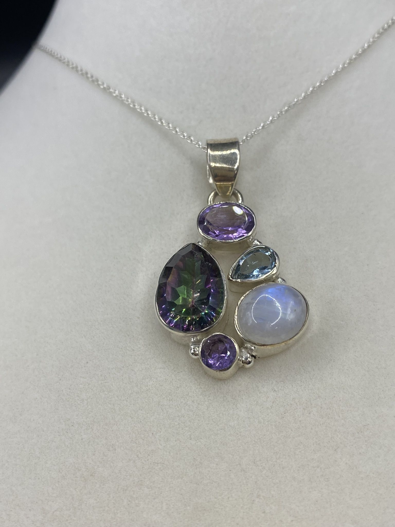 925 Vintage Multi Stone Necklace