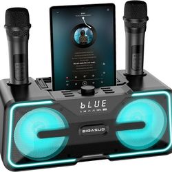 PORTABLE KARAOKE MACHINE WITH 2 MICS FOR SALE