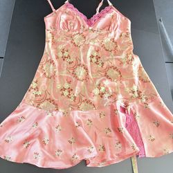 vintage Victoria's Secret babydoll slip dress nightgown Y2k floral satin small