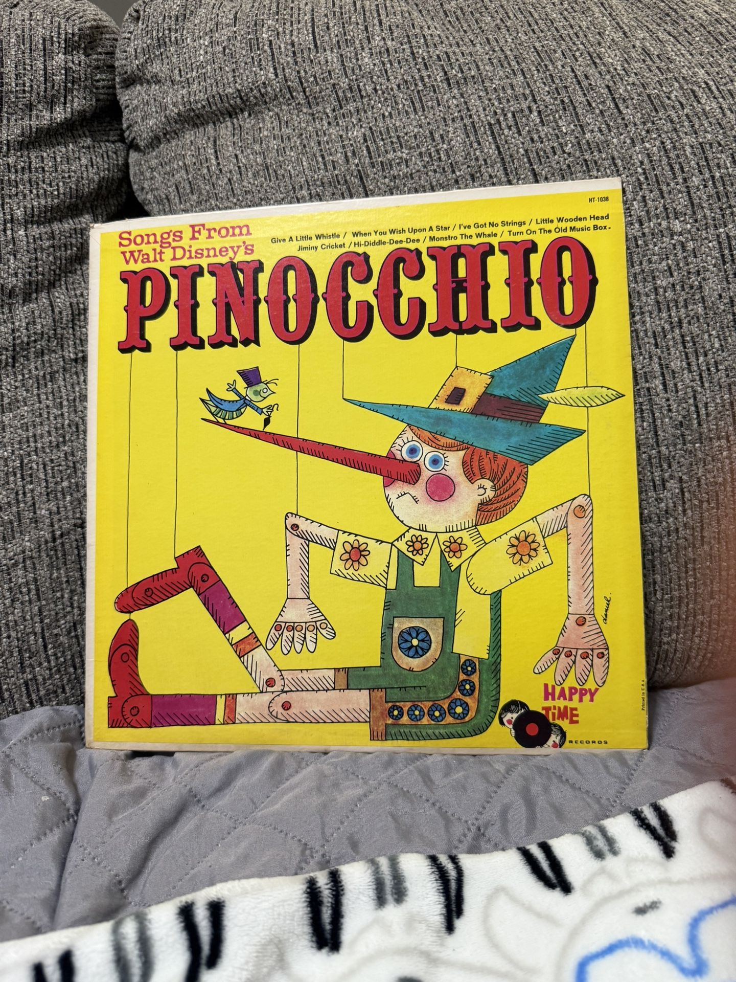 Songs from Walt Disney's Pinocchio Record Album Happy Time Records HT-1038 1960s