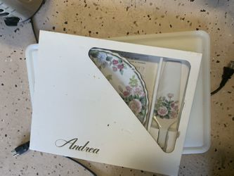Plate and serving knife