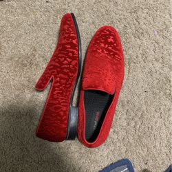 Red Velvet Dress Shoes 