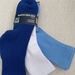 New DSG Men's Athletic Socks 3-Pack - Navy, White, Light Blue