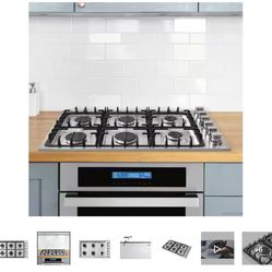 Cosmo 36 in. Gas Cooktop in Stainless Steel with 6 Italian Made Burners
