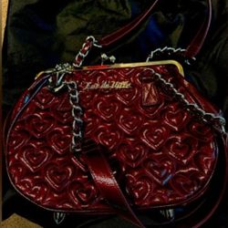 Lux De Ville Burgundy Heart Purse