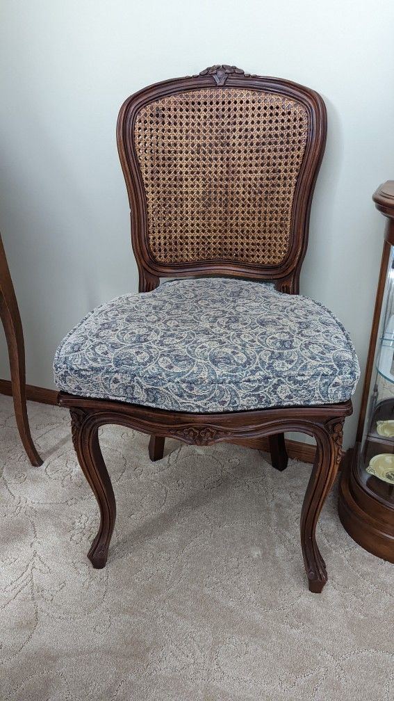 Pair Country French Canned Chairs