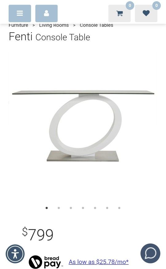 Modern Temper Glass/Tile Console Table