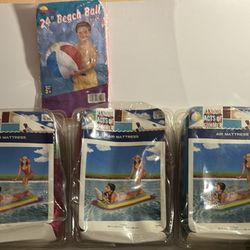 Three Air Mattresses And Small Beachball group for $6