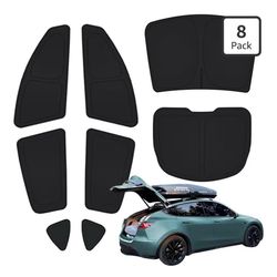 TESBEAUTY Upgraded Camping Privacy Curtain 8-Piece for Tesla Model Y Camping Shades Privacy Screens Tesla Model Y Sunshades UV Blocker Darker Thicker