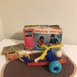 Vintage 1964 Whirly Willy Pull A Long Toy With Box Works RARE 