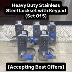 Heavy Duty Stainless Steel Lockset With Keypad (Set Of 5) 