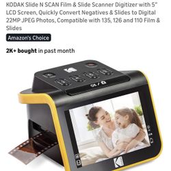 KODAK Slide N SCAN Film & Slide Scanner Digitizer with 5” LCD Screen, Quickly Convert Negatives & Slides to Digital 22MP JPEG Photos, Compatible with 