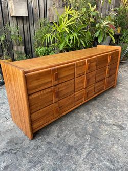Vintage Postmodern Lou Hodges Era Oak Dresser by Boyd Furniture