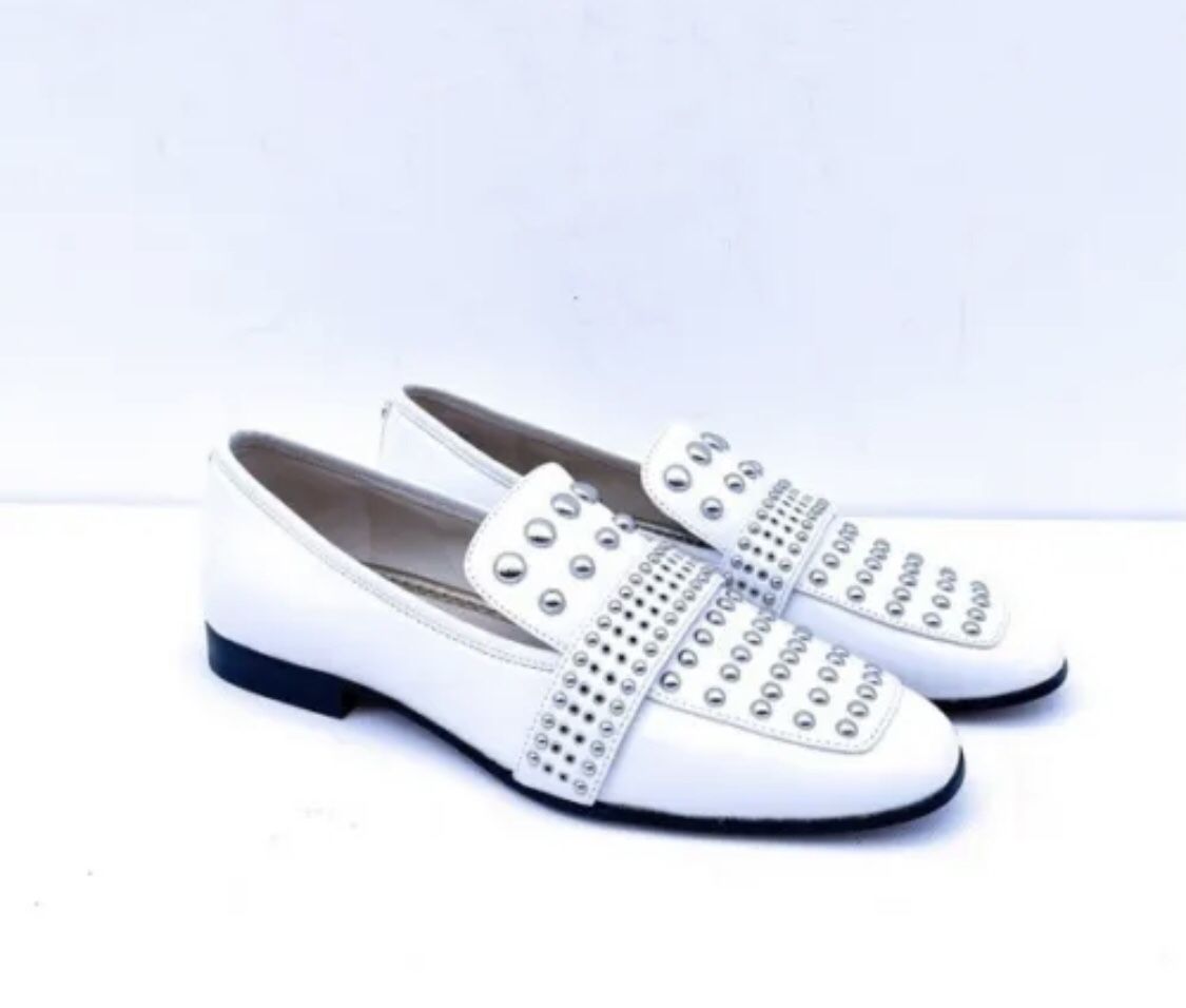 SAM EDELMAN Chesney Loafer Studded Embellished Slip On Flats Leather. Size 8.$175