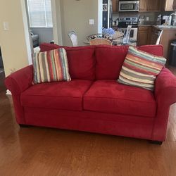 Red Loveseat/Chair/Ottoman