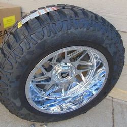 20X12 Chrome Gear Offroad Rims and 35 12.50 20 Hercules Terra Trac M/T 10ply Tires 6 Lug