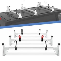 FomanXtre Ladder Roof Rack Fit for Ford 2015-2025 Transit 150 250 350 Heavy Duty Ladder Roof Rack for Cargo Van, 750lbs Load Capacity (3 Crossbars)