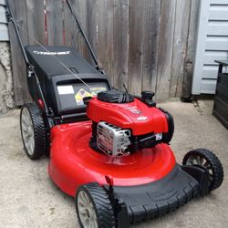 Troy-Bilt 21" Inch Push Lawnmower With Bag And High Rear Wheels 