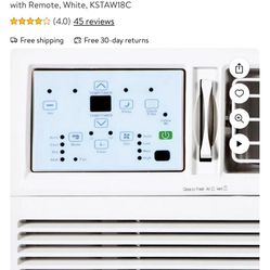 Keystone 18,000 BTU 230V 1000 Sq. ft Window Air Conditioner with Remote, White, KSTAW18C